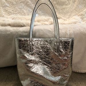 Silver Foil Textured Michael Kors Tote